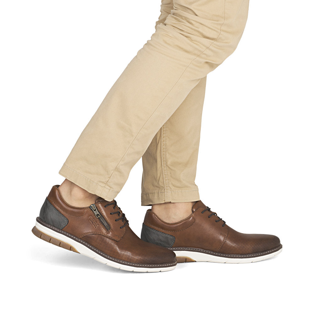 Rieker Gents Lace Up Zip Side Shoe