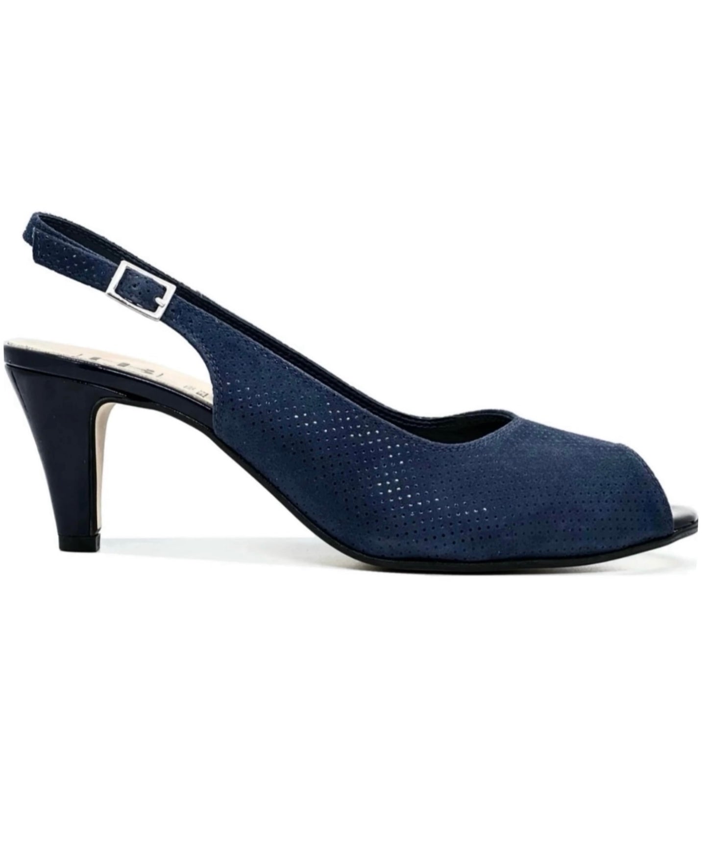 Savannah Mid Heel Slingback Peep Toe Sandal