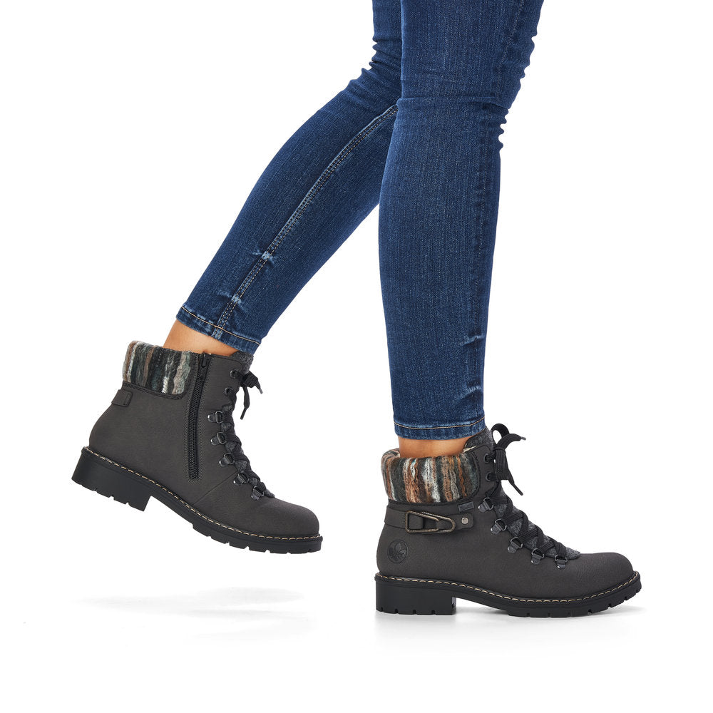 Rieker fur lined ankle boot grey