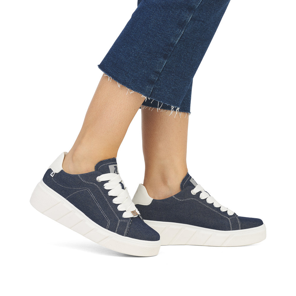 Rieker Evolution Ladies Denim Lace Sneaker