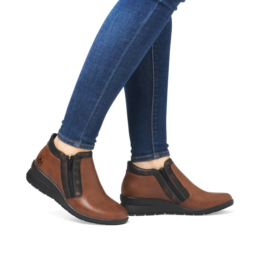 Rieker Ladies Double Zip Ankle Boot