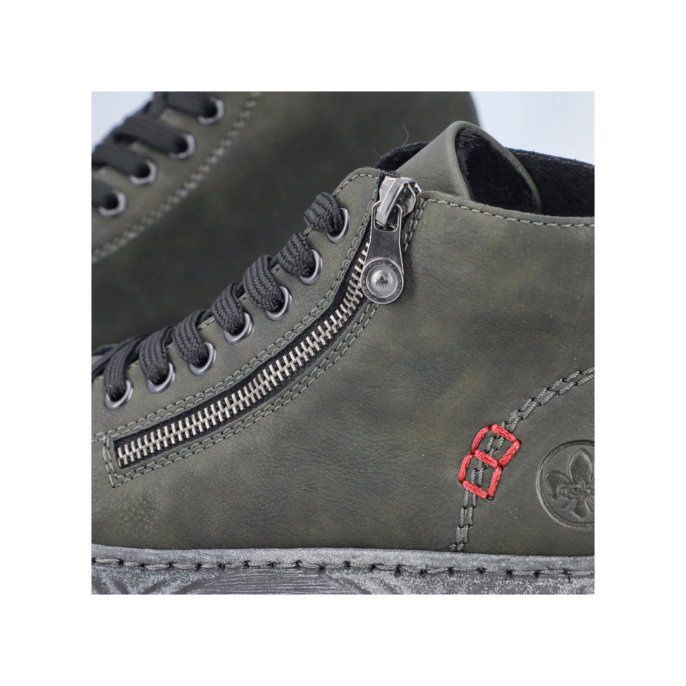 Rieker Ladies Zip Side Lace Up Ankle Boot