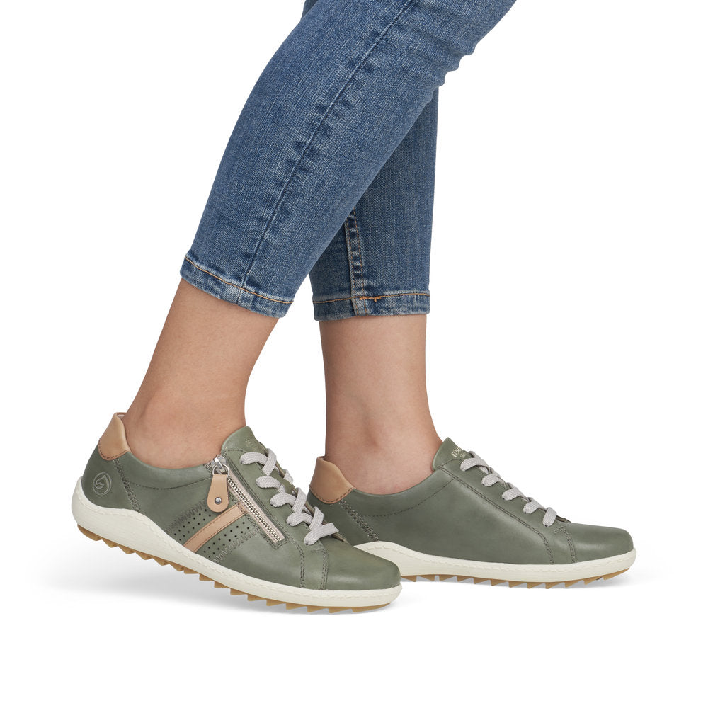 Remonte Ladies Zip Lace Up Sneaker