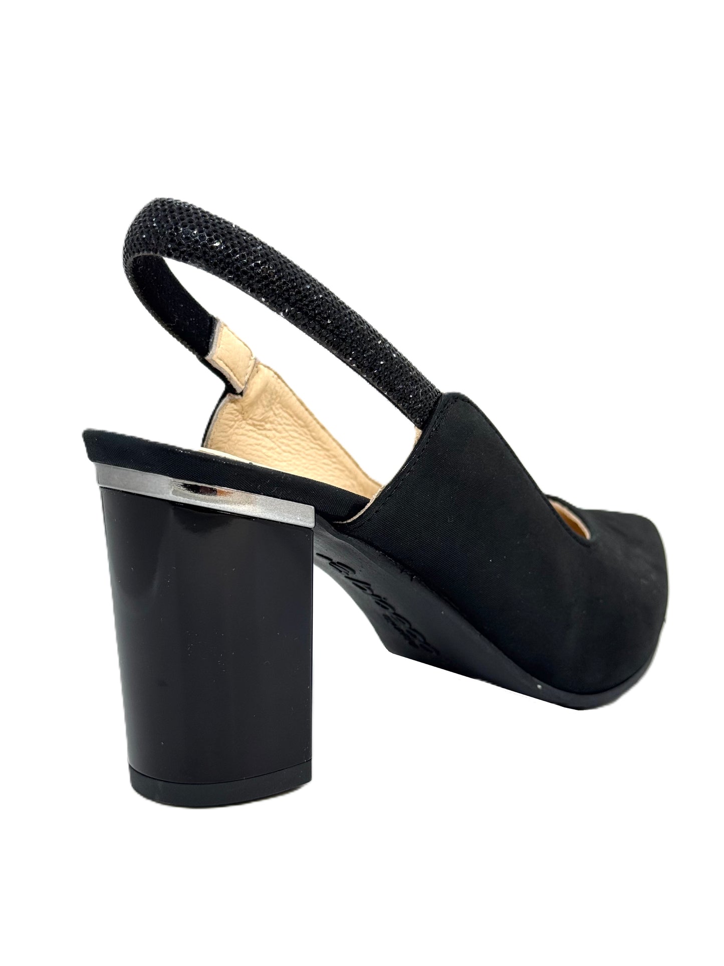 Bioeco Ladies Block Heel Diamanté Sling Back