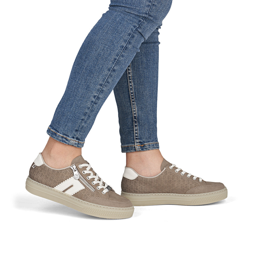Rieker Ladies Zip Side Lace Up Sneaker
