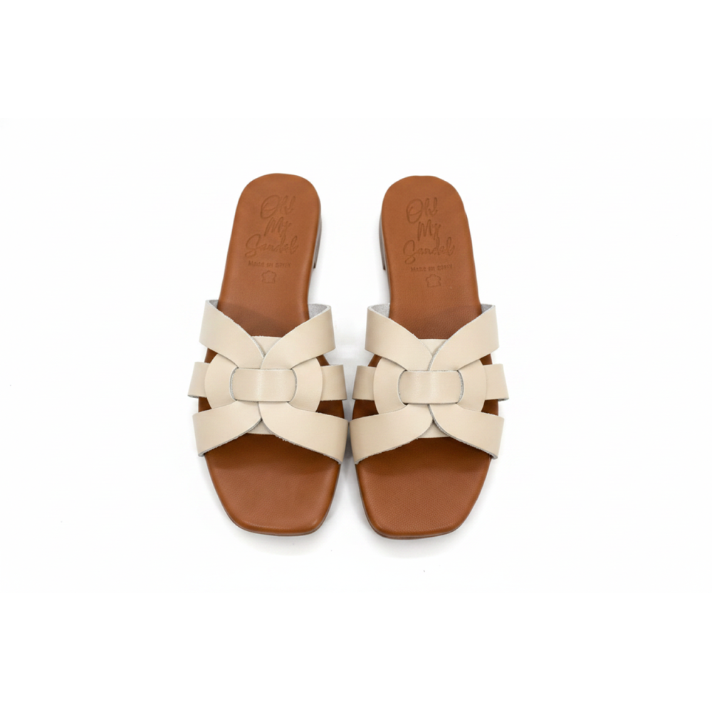 Oh! My Sandals Ladies Woven Leather Slider