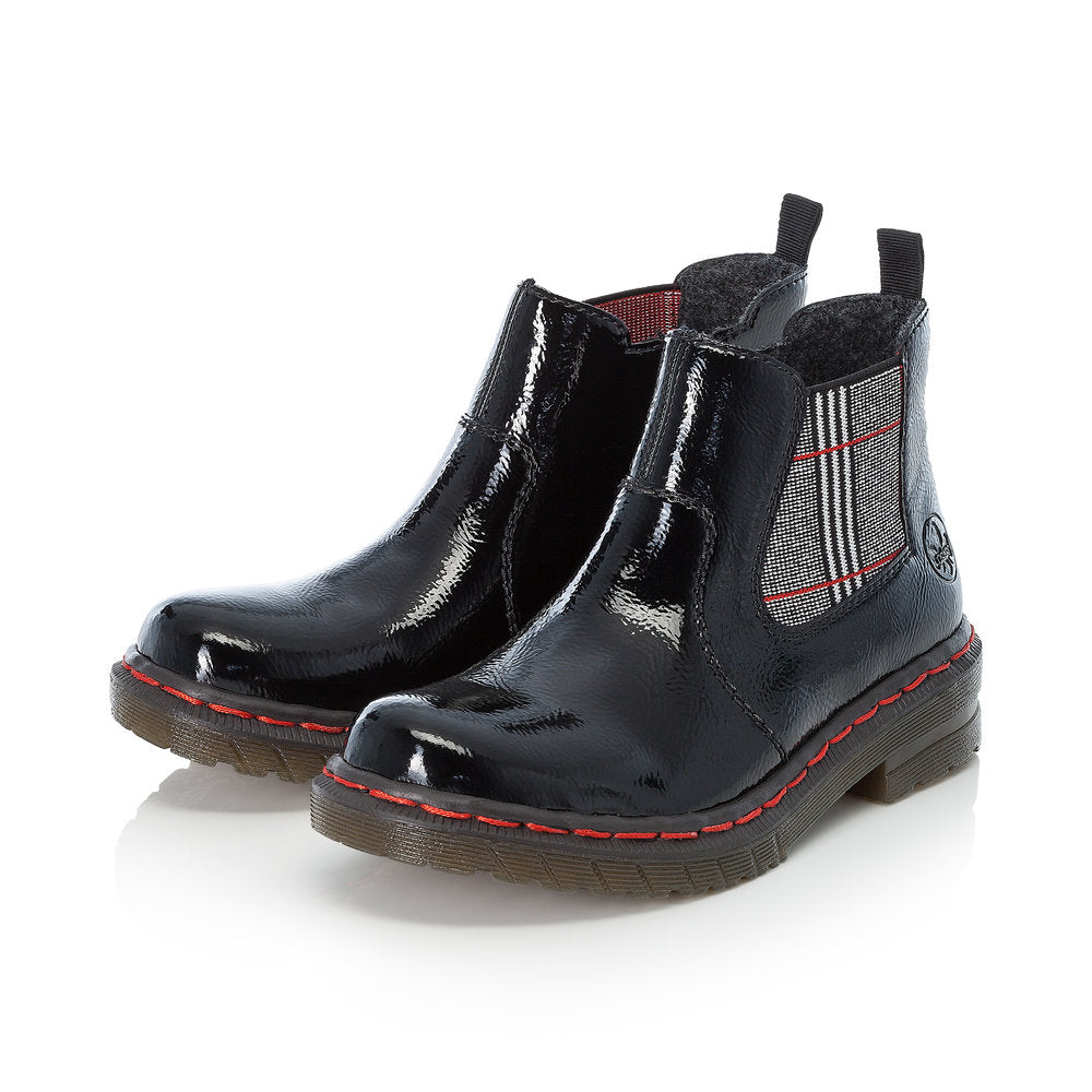 Rieker Ladies Elastic Sided Chunky Sole Ankle Boot