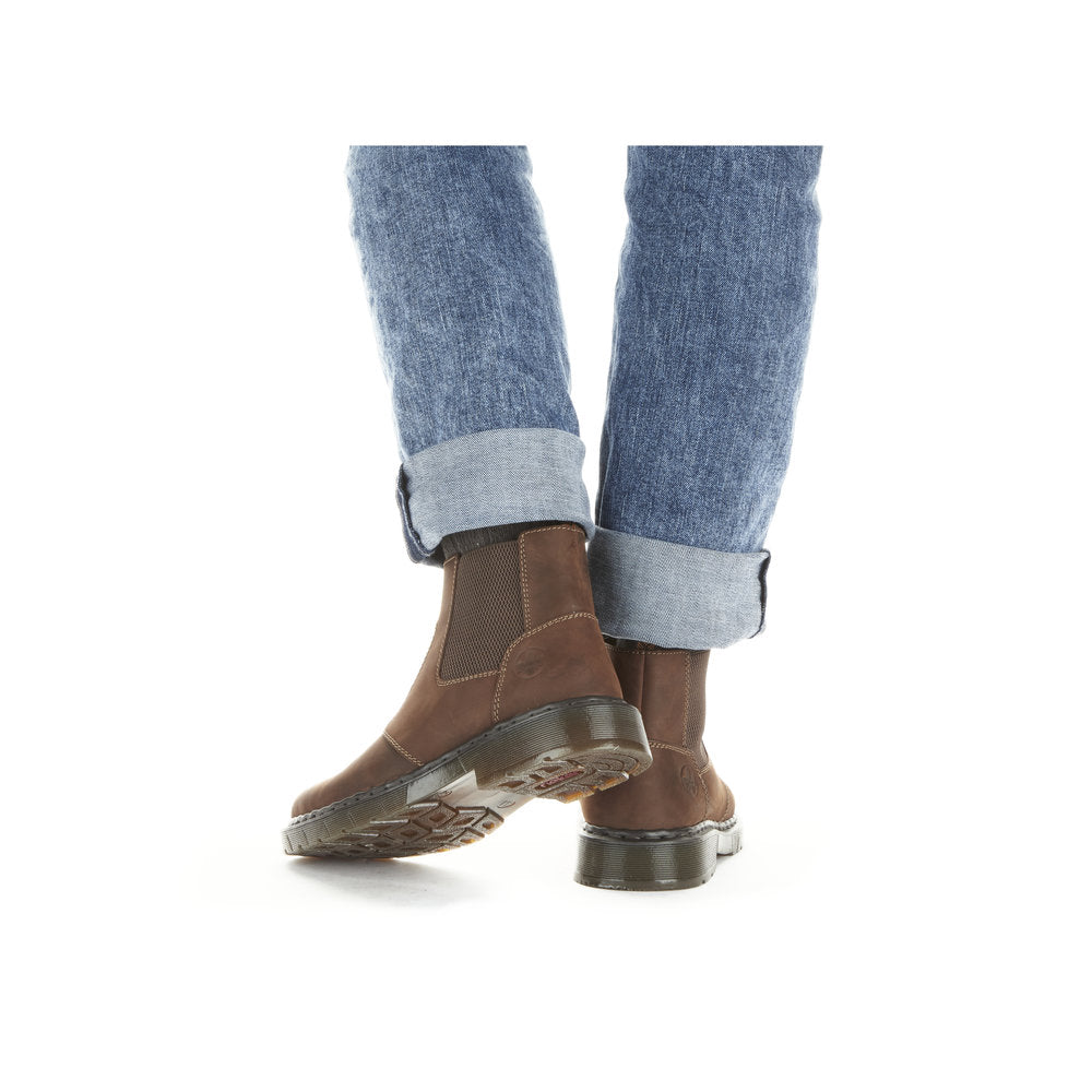 Rieker Men's Waxy Nubuck Elastic Sided Chelsea Boot