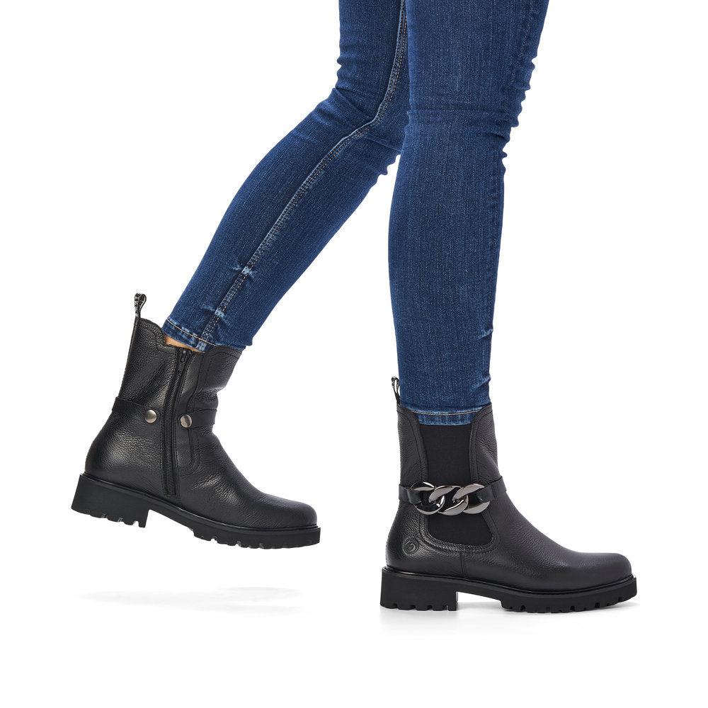 Remonte Ladies Chain Trim Ankle Boot