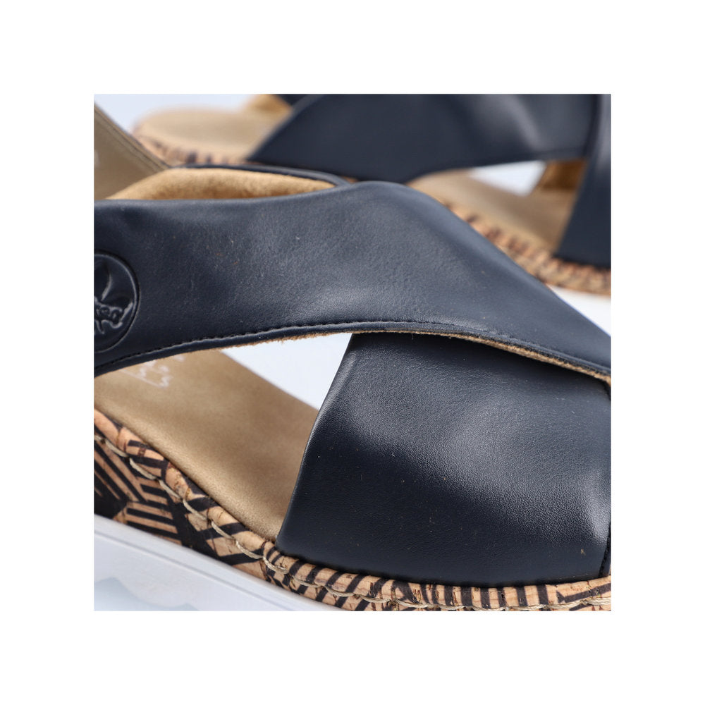 Rieker Ladies Cross Strap Wedge Sandal