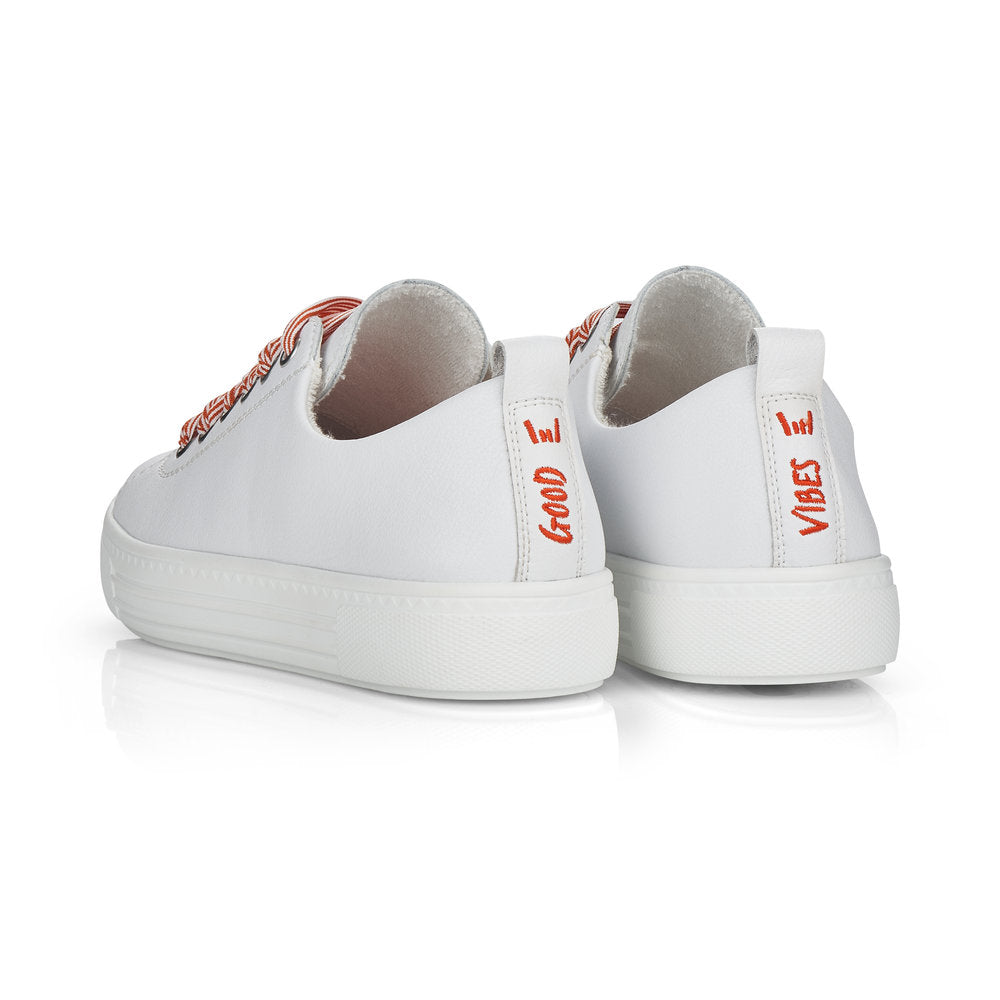 Remonte Ladies Multi Lace Flatform Sneaker White