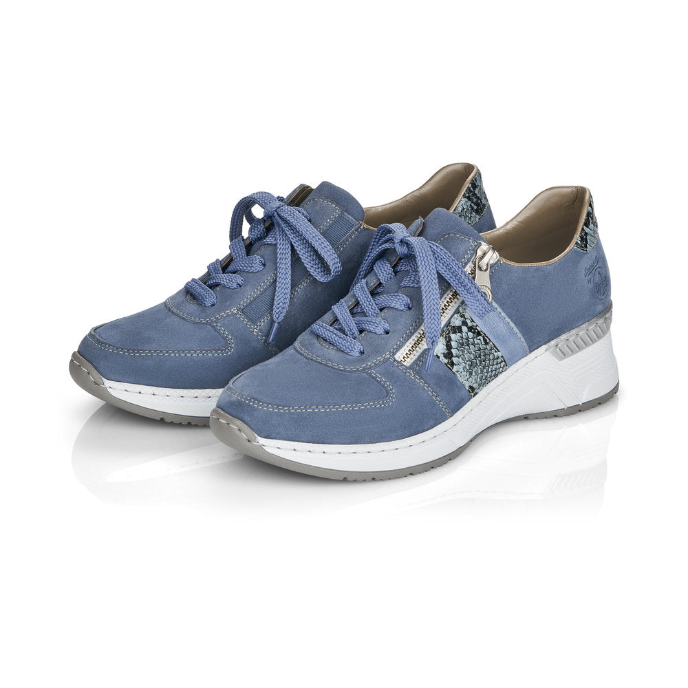 Rieker Ladies Wedge Heel Lace Up Sneaker