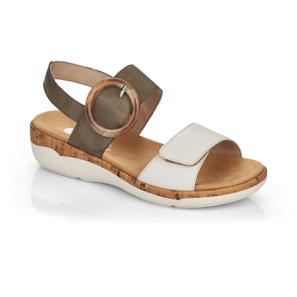 Remonte Ladies Buckle Detail Sandal Kharki