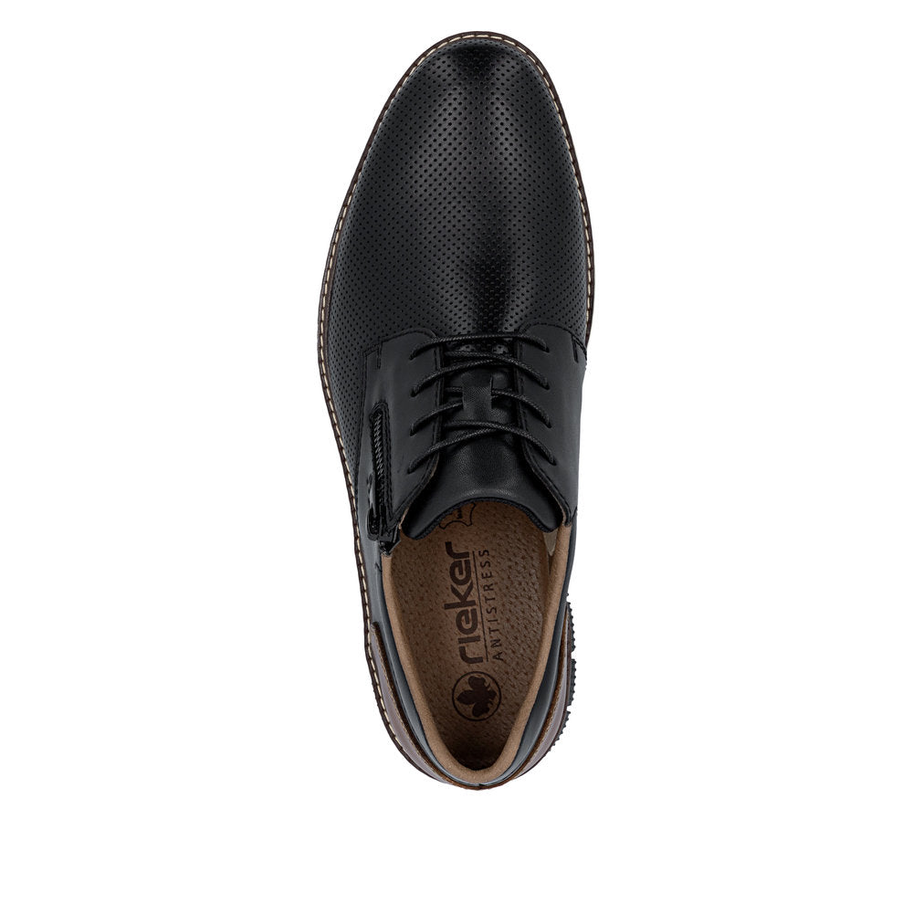 Rieker Gents Lace Up Zip Side Shoe