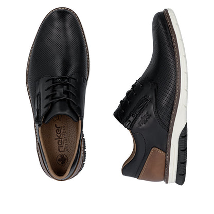Rieker Gents Lace Up Zip Side Shoe