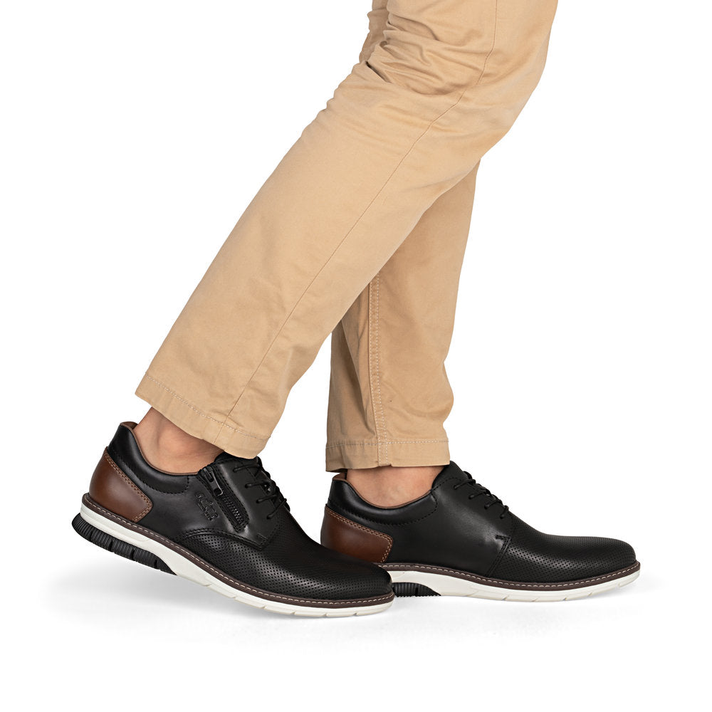 Rieker Gents Lace Up Zip Side Shoe