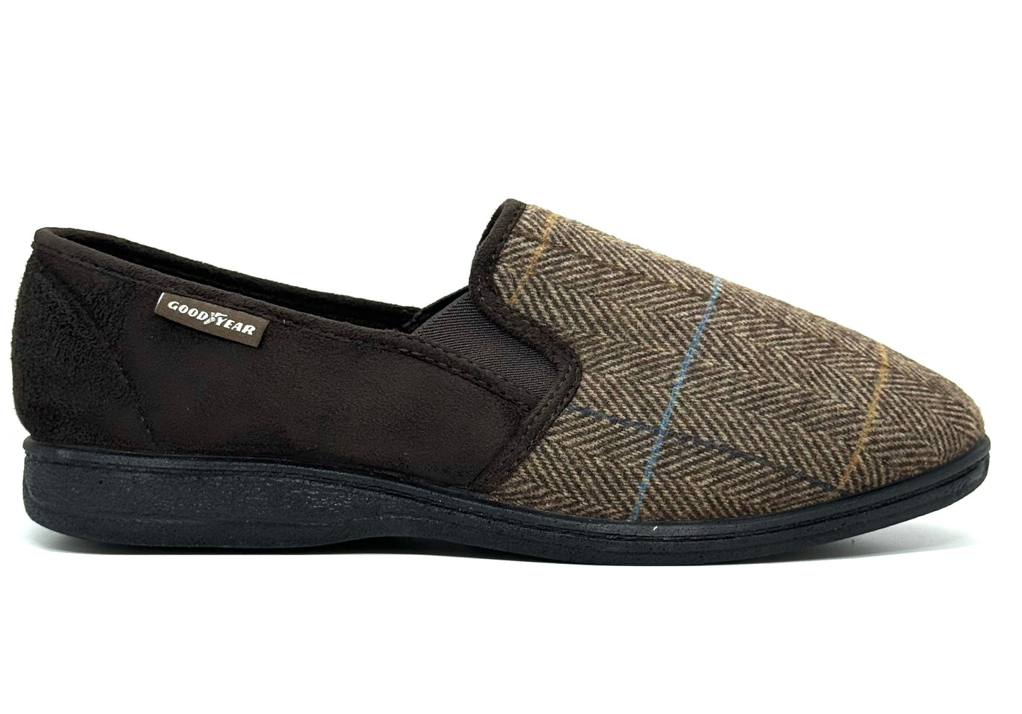Lazy Dogz Men's Slippers Harrison Brown Tweed