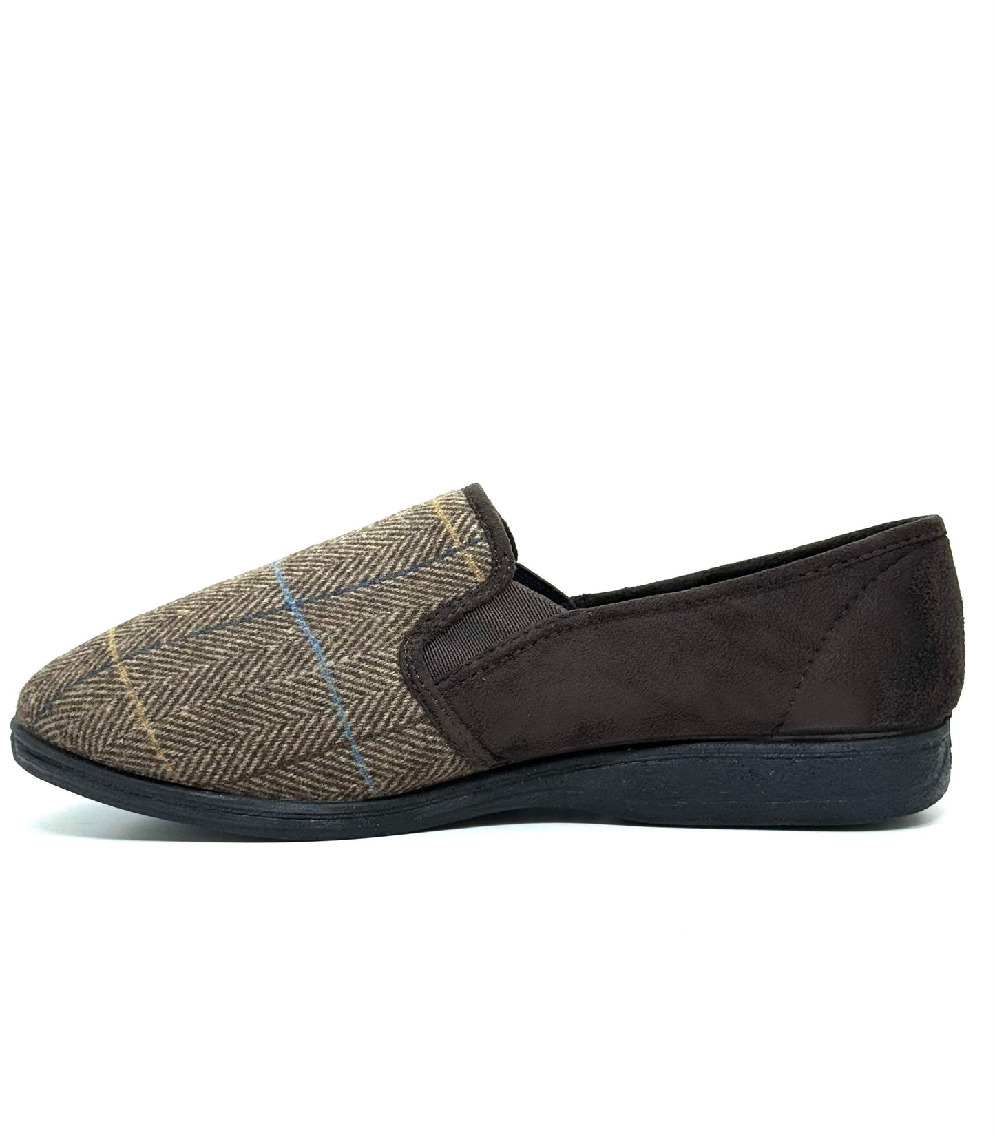 Lazy Dogz Men's Slippers Harrison Brown Tweed