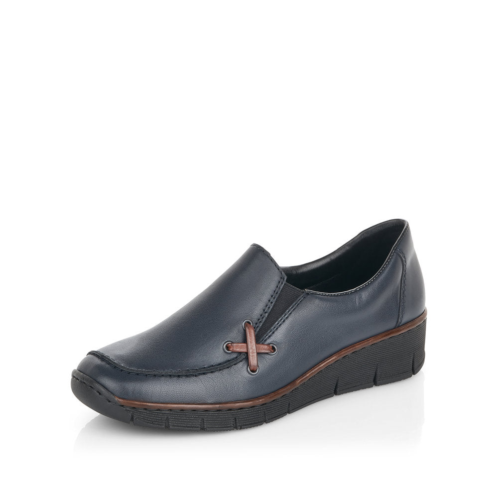 Rieker Ladies  Slip On Wedge Heel Loafer shoe