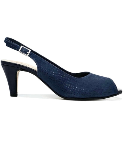 Savannah Mid Heel Slingback Peep Toe Sandal