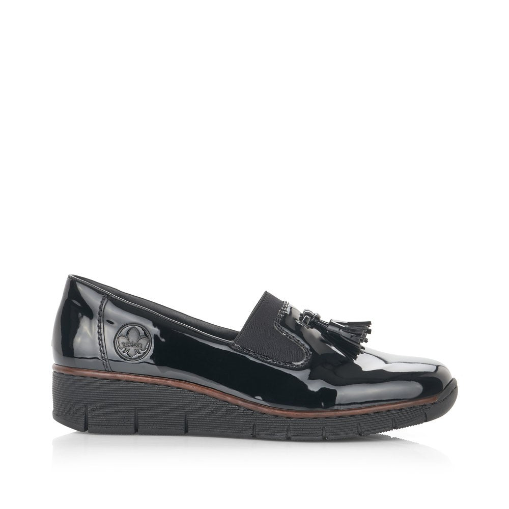 Rieker Ladies Flat Tassle front Shoe