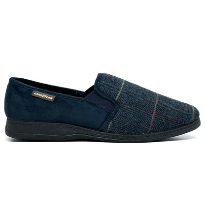 Lazy Dogz Men's Slippers Harrison Navy Tweed