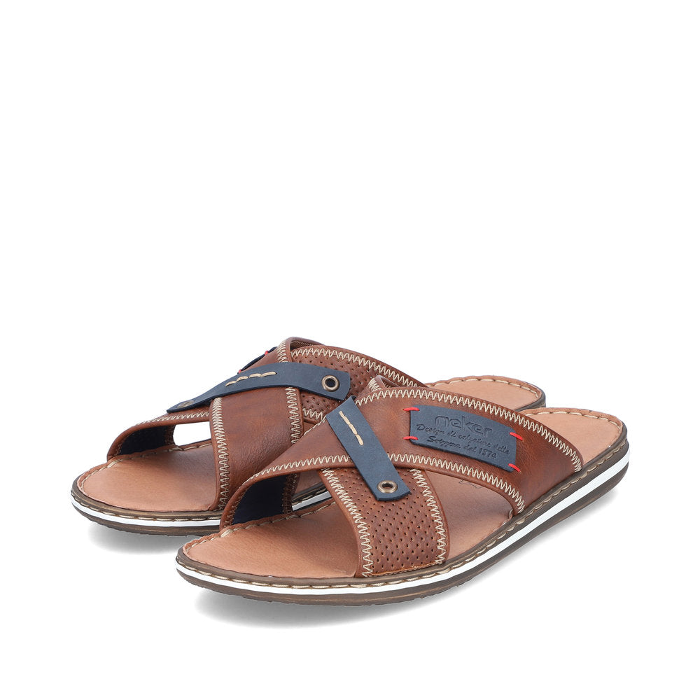 Rieker Men's Cross Strap Backless Sandal