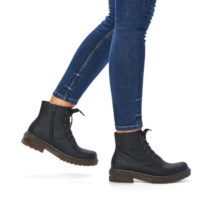 Rieker black lace up ankle boot