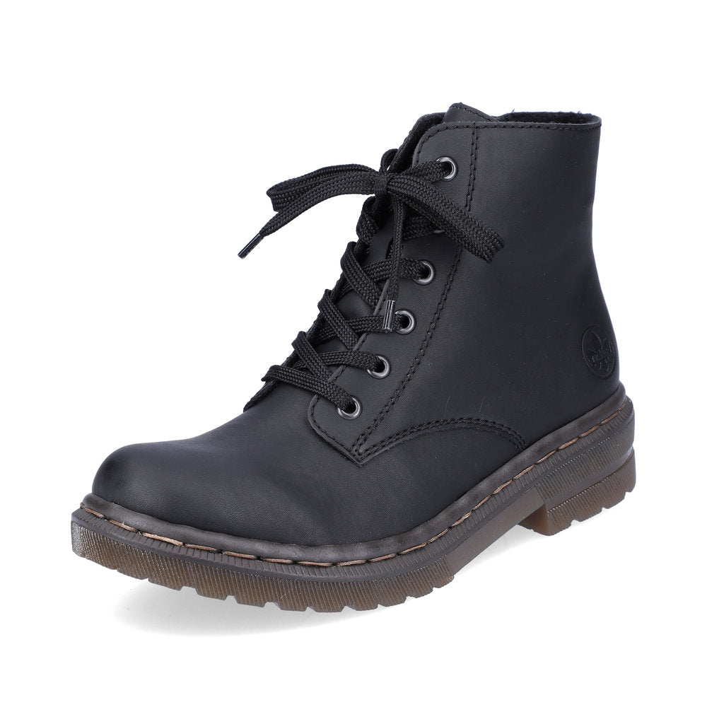 Rieker black lace up ankle boot