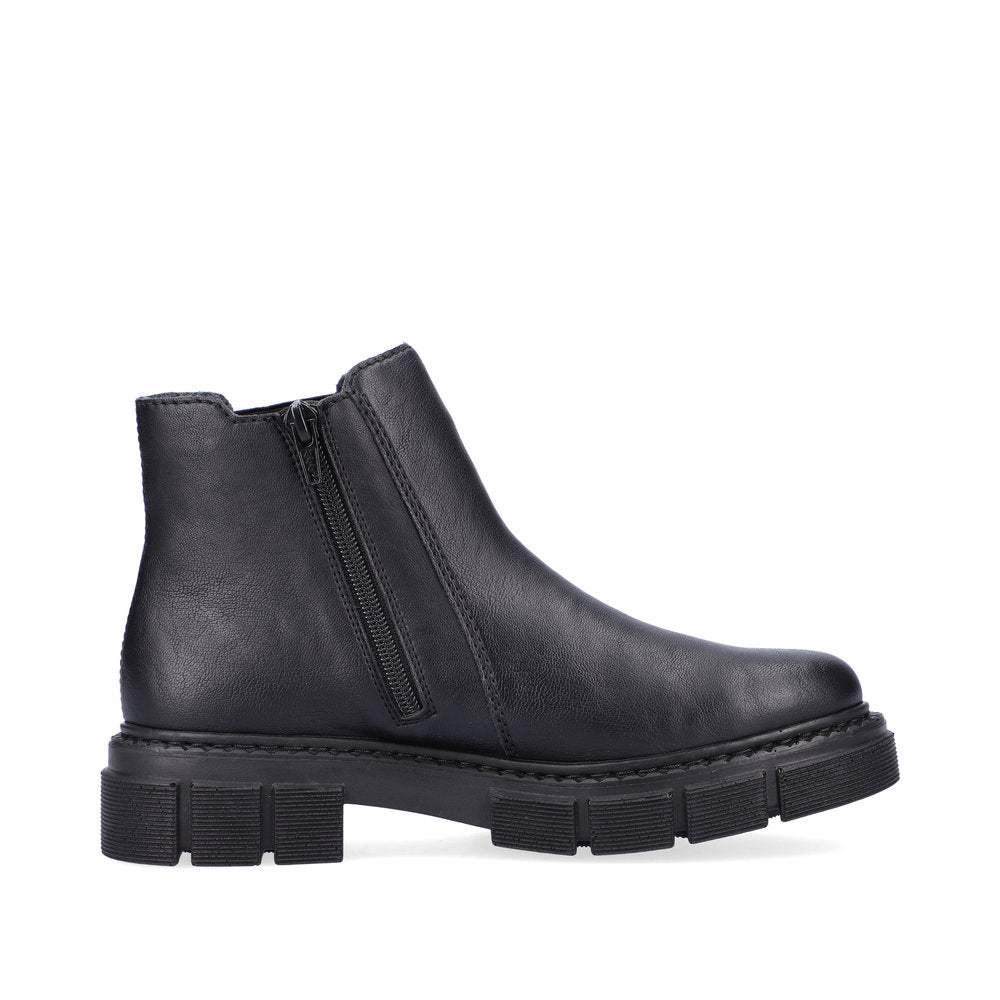 Rieker Ladies Chunky Sole Zip Sided Ankle Boot