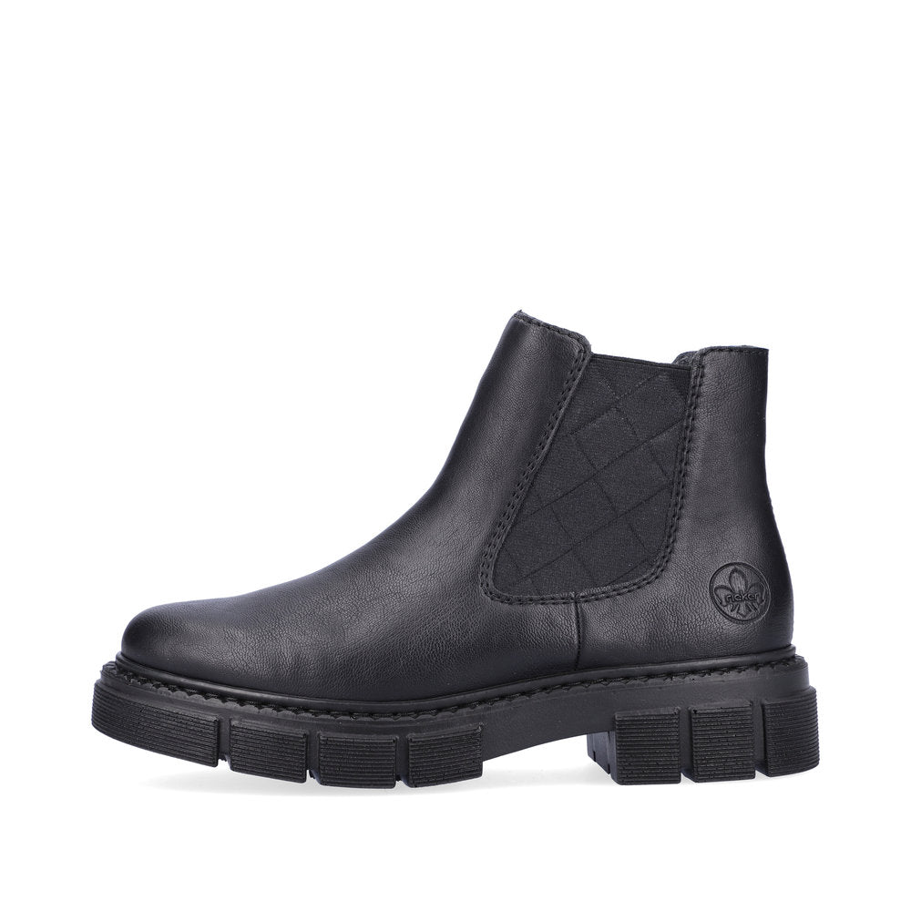 Rieker Ladies Chunky Sole Zip Sided Ankle Boot