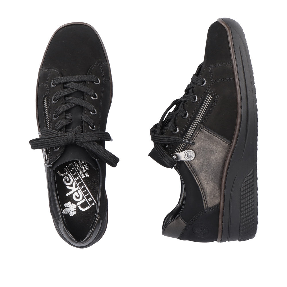 Rieker Ladies Zip Sided Lace Up Shoe