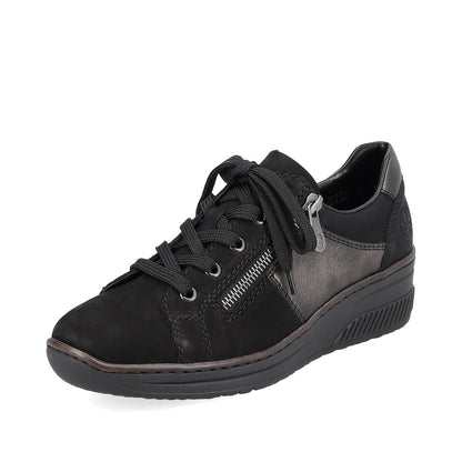 Rieker Ladies Zip Sided Lace Up Shoe