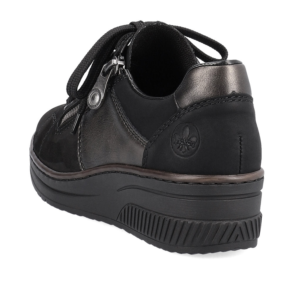 Rieker Ladies Zip Sided Lace Up Shoe