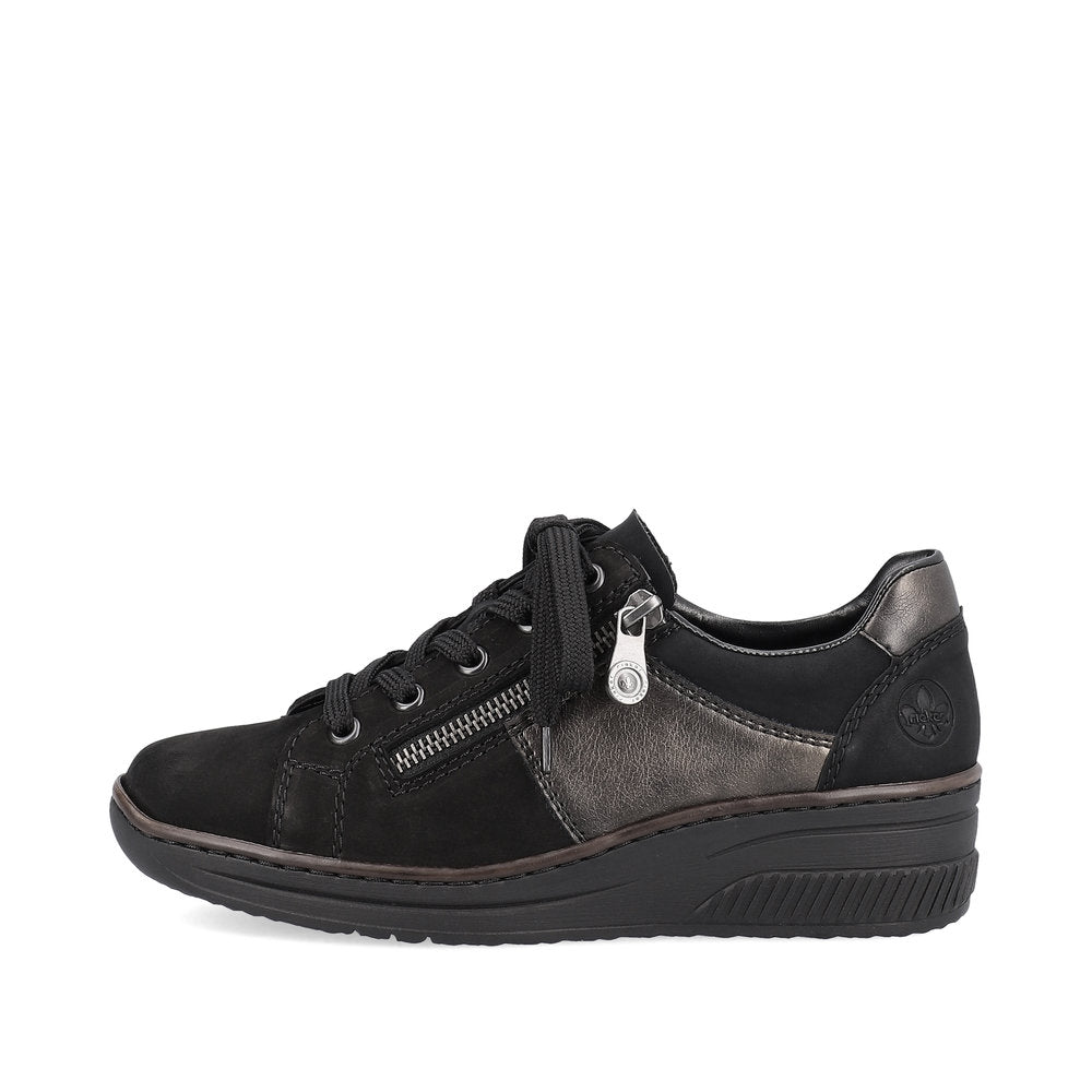 Rieker Ladies Zip Sided Lace Up Shoe