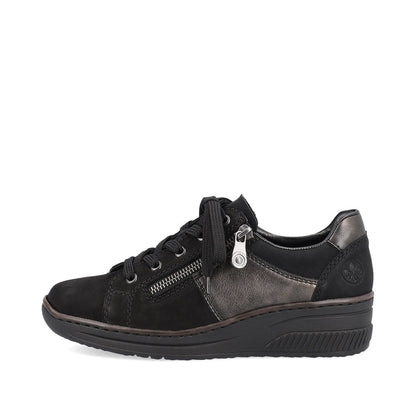 Rieker Ladies Zip Sided Lace Up Shoe