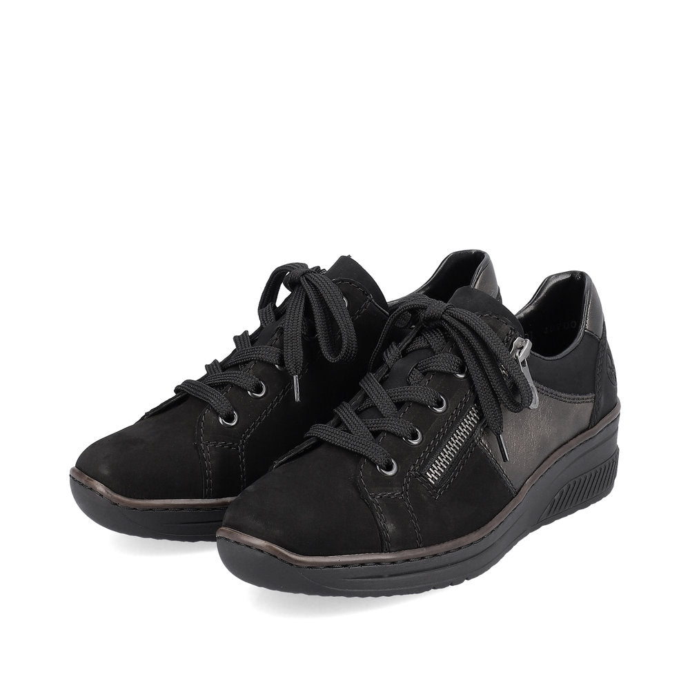 Rieker Ladies Zip Sided Lace Up Shoe