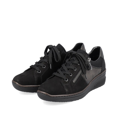 Rieker Ladies Zip Sided Lace Up Shoe