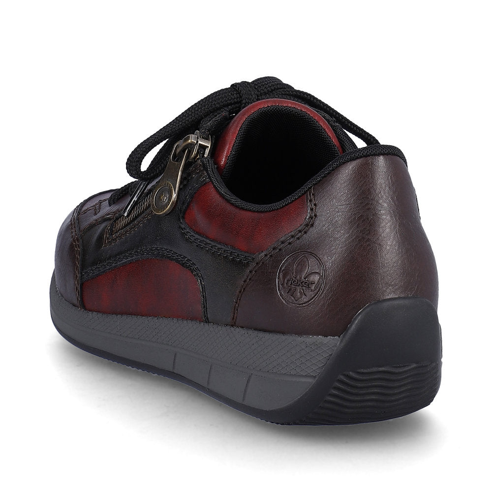 Rieker Ladies Red Combi Lace Up Shoe