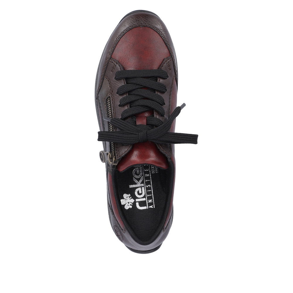 Rieker Ladies Red Combi Lace Up Shoe