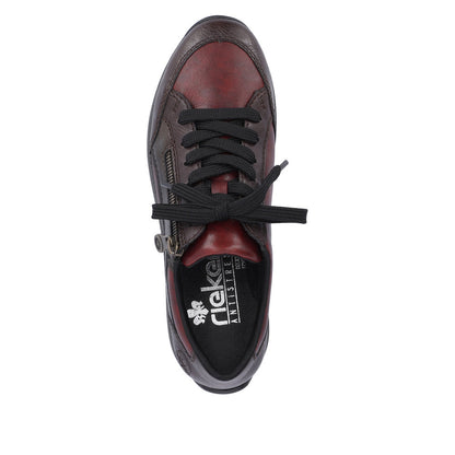 Rieker Ladies Red Combi Lace Up Shoe