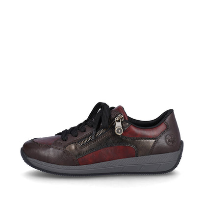 Rieker Ladies Red Combi Lace Up Shoe