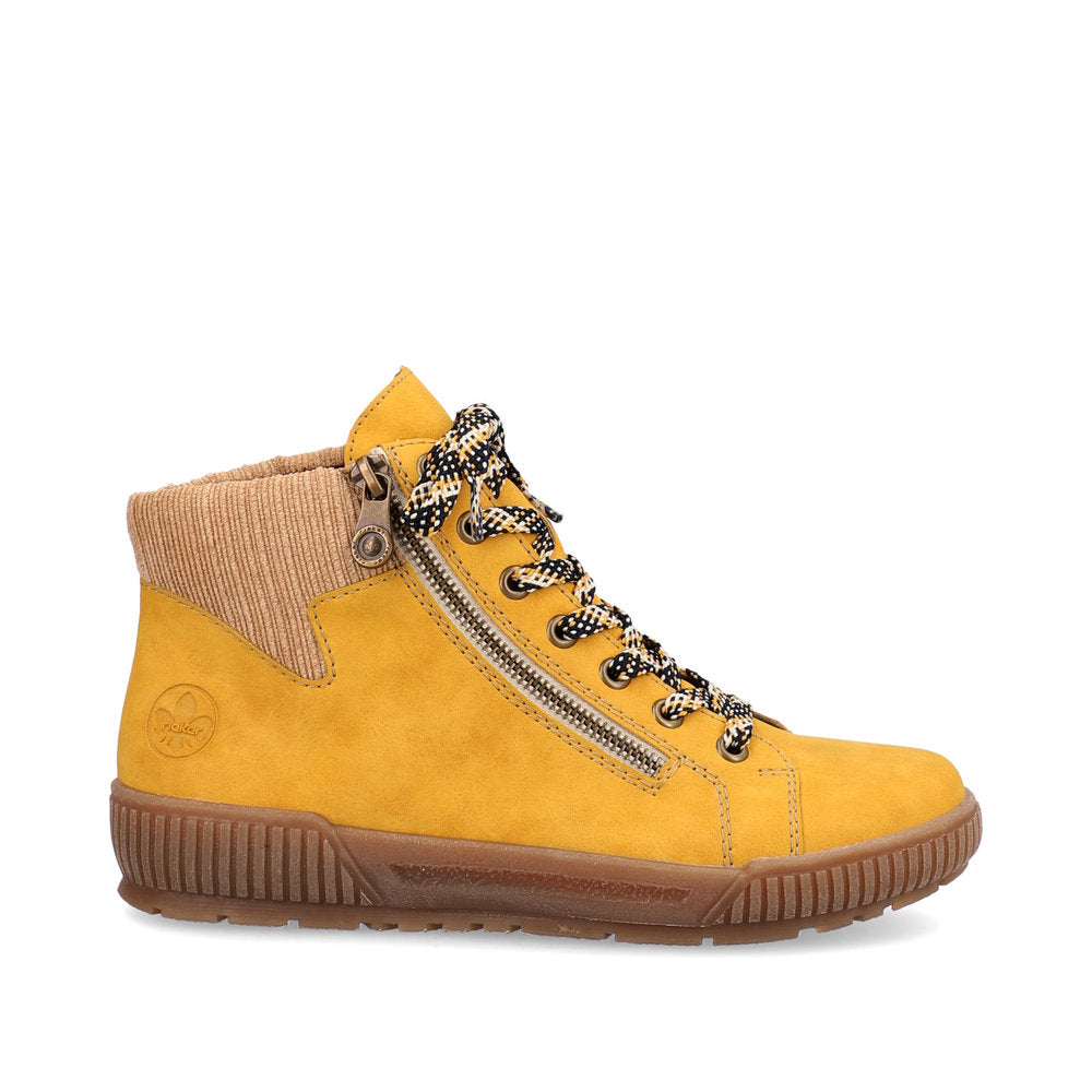 Rieker Ladies Lace Up Padded Cuff Ankle Boot