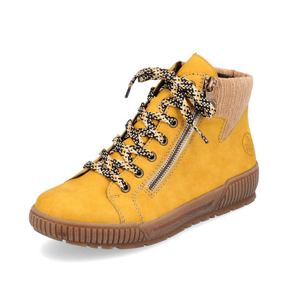 Rieker Ladies Lace Up Padded Cuff Ankle Boot