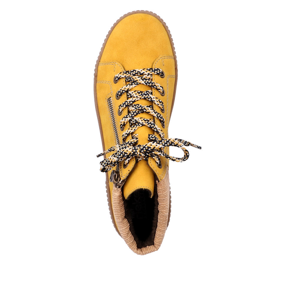 Rieker Ladies Lace Up Padded Cuff Ankle Boot