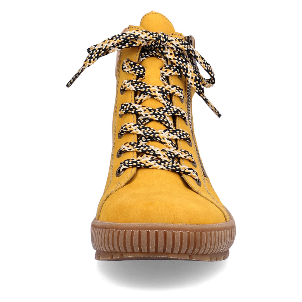 Rieker Ladies Lace Up Padded Cuff Ankle Boot