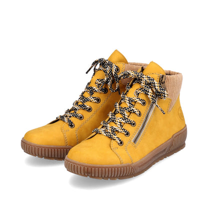 Rieker Ladies Lace Up Padded Cuff Ankle Boot