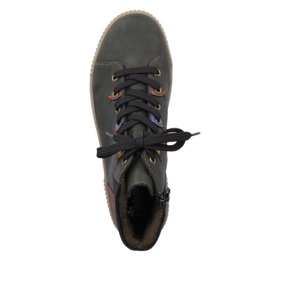 Rieker Ladies Coloured Eyelet Lace Up Ankle Boot