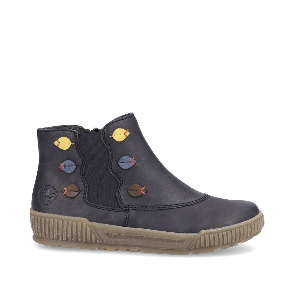 Rieker Ladies Zip Sided Flat Sole Ankle Boot
