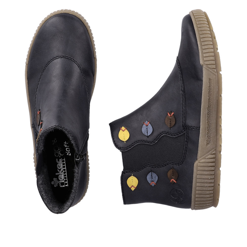 Rieker Ladies Zip Sided Flat Sole Ankle Boot